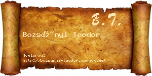 Bozsányi Teodor névjegykártya